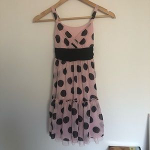 🔴5/$10🔴 Justice Adorable Pink/Black Polka Dot Girls Dress
